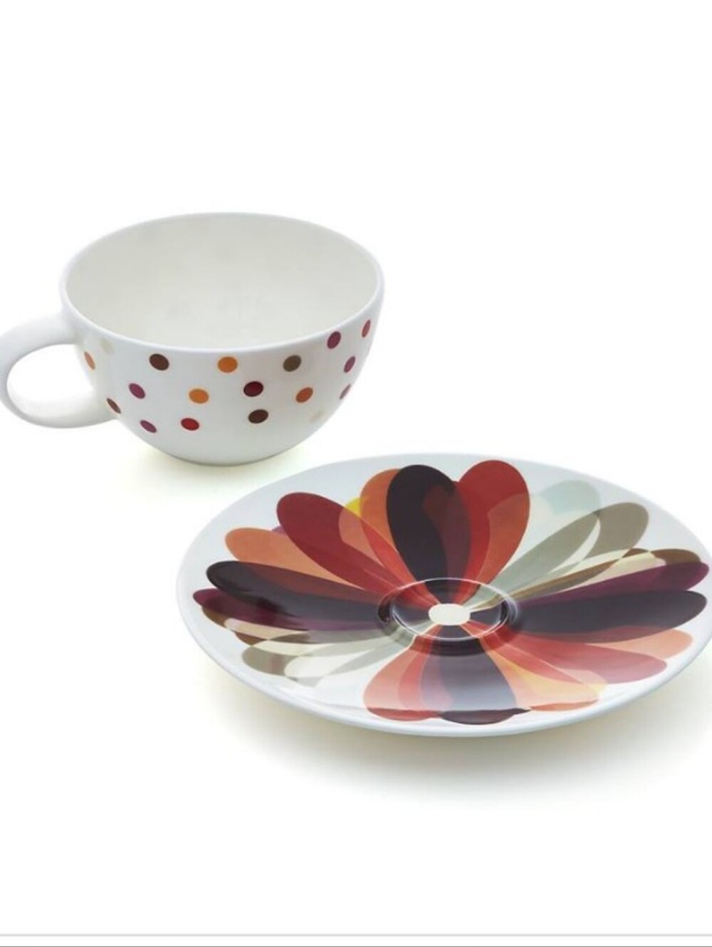 Cup & Saucer Crate & Barrel Andrew Banneker Polka Dot Set 2014 Artist Series